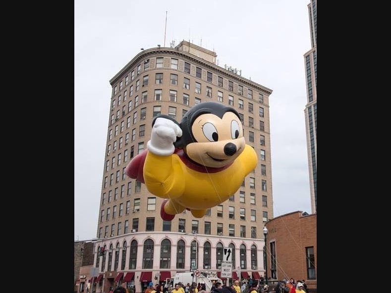 "Here I come to save the day.That means that Mighty Mouse is on the way." 