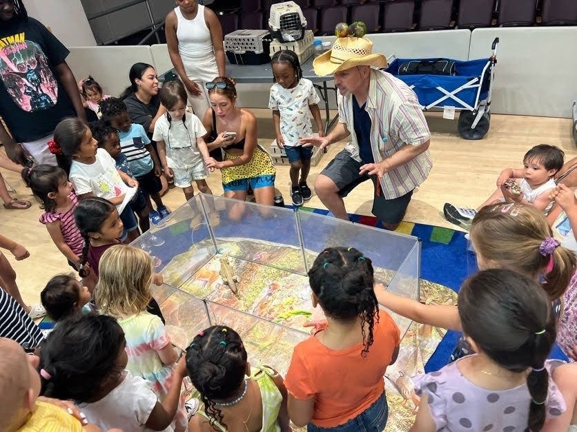 The Wild Wednesdays: Meet the Animals programs always drew a crowd of young animal lovers to the New Rochelle Public Library this summer.