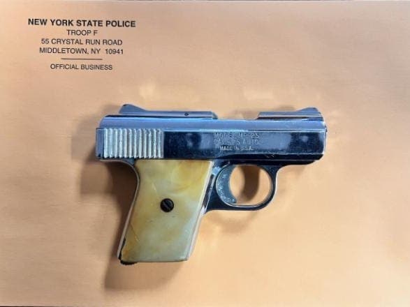 Trooper report seizing a  loaded, illegal Raven Arms .22 caliber handgun.
