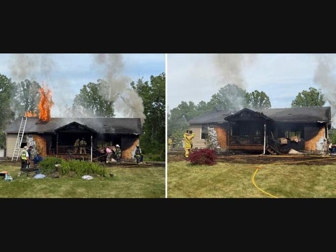 At the scene, troopers and members of the East Clinton Fire Department initiated rescue efforts and quickly removed the woman through a back window.