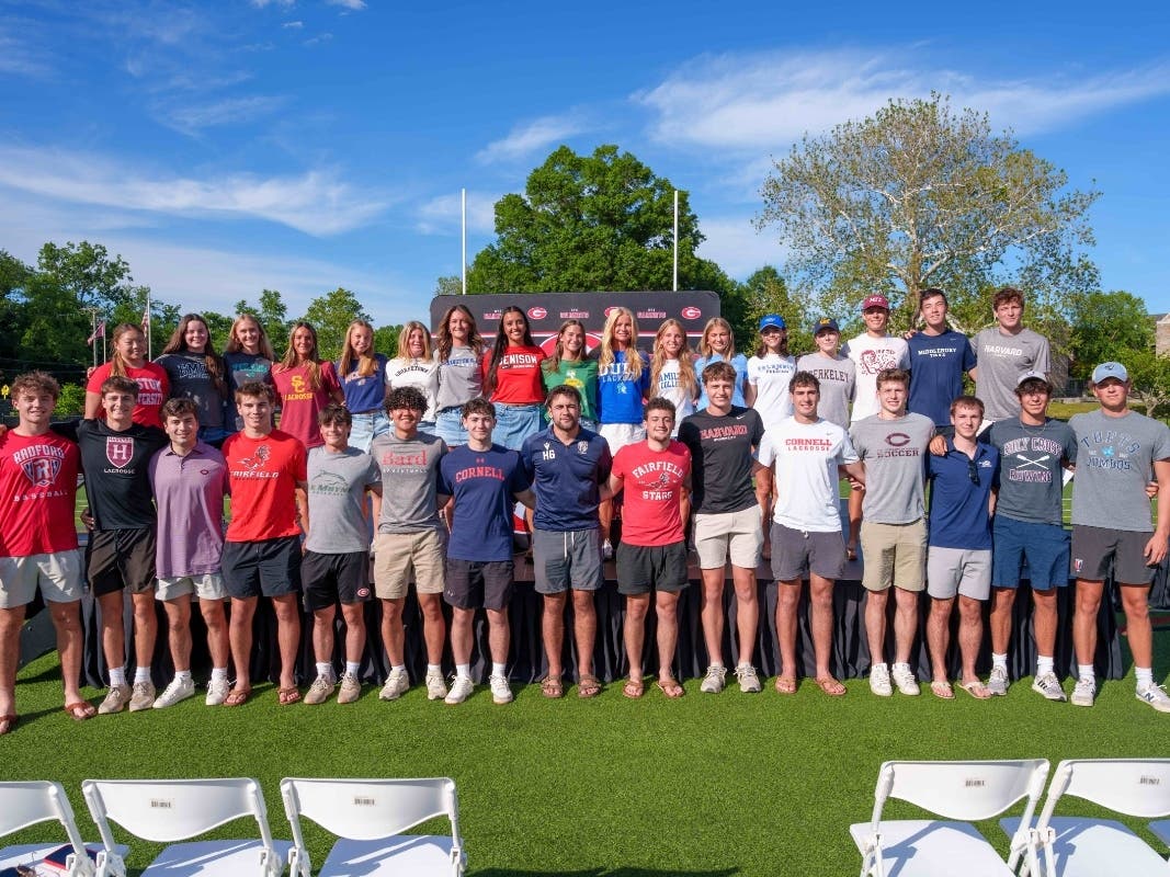 Photo caption: An outstanding group of 33 student-athletes from Rye High School committed to continue their athletic journeys at the collegiate level during a special letter of intent signing ceremony.
