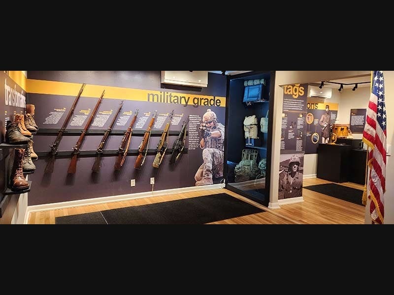 The exhibit explores the transformation of military equipment and technology across 250 years of service and sacrifice.