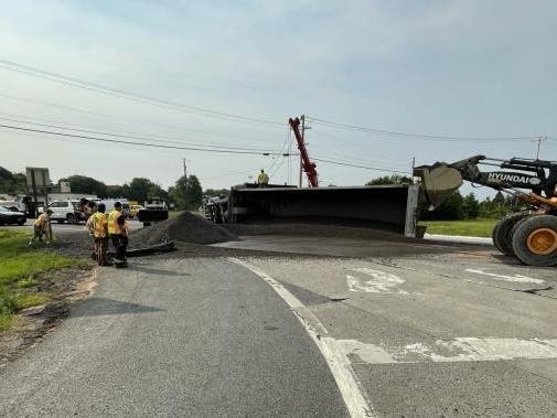The 56-year-old truck driver was taken to Kingston Hospital with minor injuries, according to police.