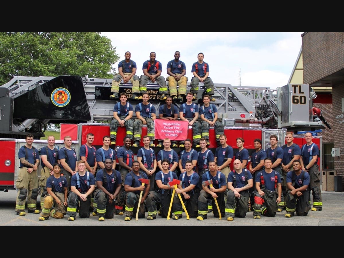 The new firefighters will go to work for nine departments in Westchester, two in Dutchess and one in Orange.
