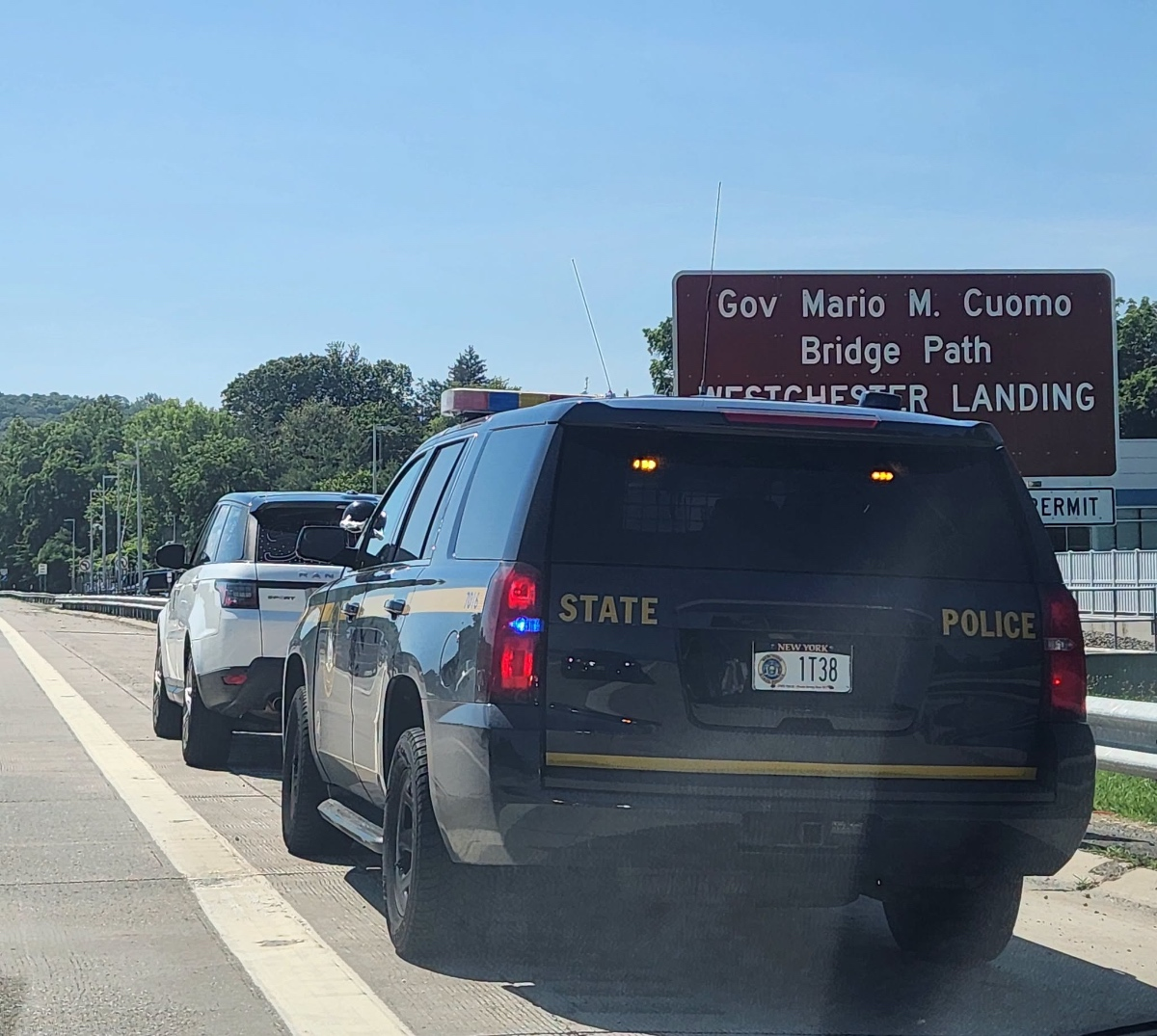 State Police recently conducted ghost plate/toll enforcement detail on the NYS Thruway at the Governor Mario Cuomo Bridge as part of ongoing efforts to address the use of missing, altered or obscured plates used to avoid tolls and evade traffic cameras.