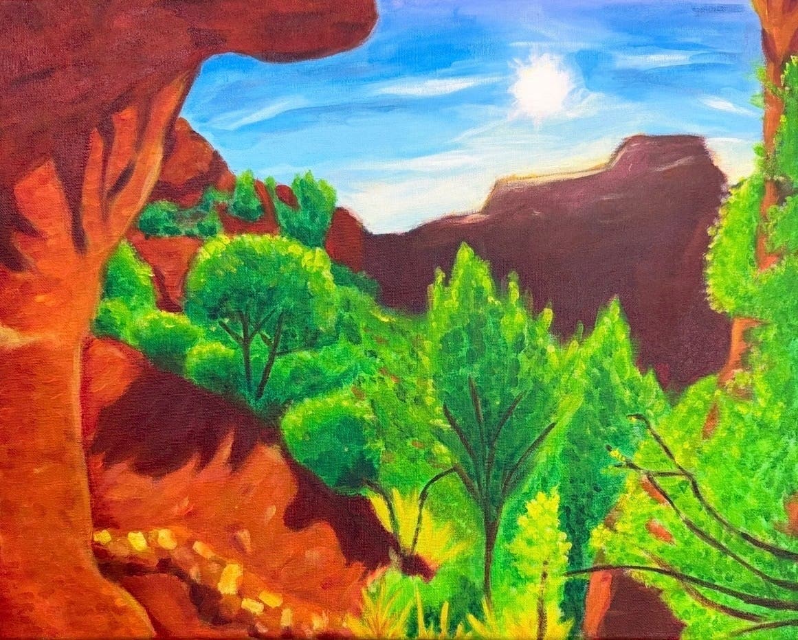 Students from all One River locations across the country were invited to create an original piece mirroring Daniel Heidkamp's contemporary style using a mix of traditional and digital mediums.