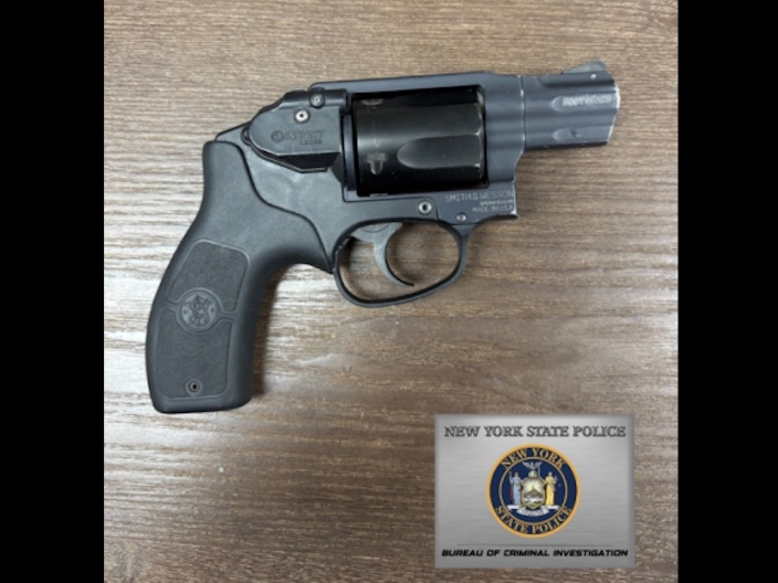 During an inventory of the vehicle before it was impounded, troopers located a loaded Smith & Wesson handgun, according to NYSP.