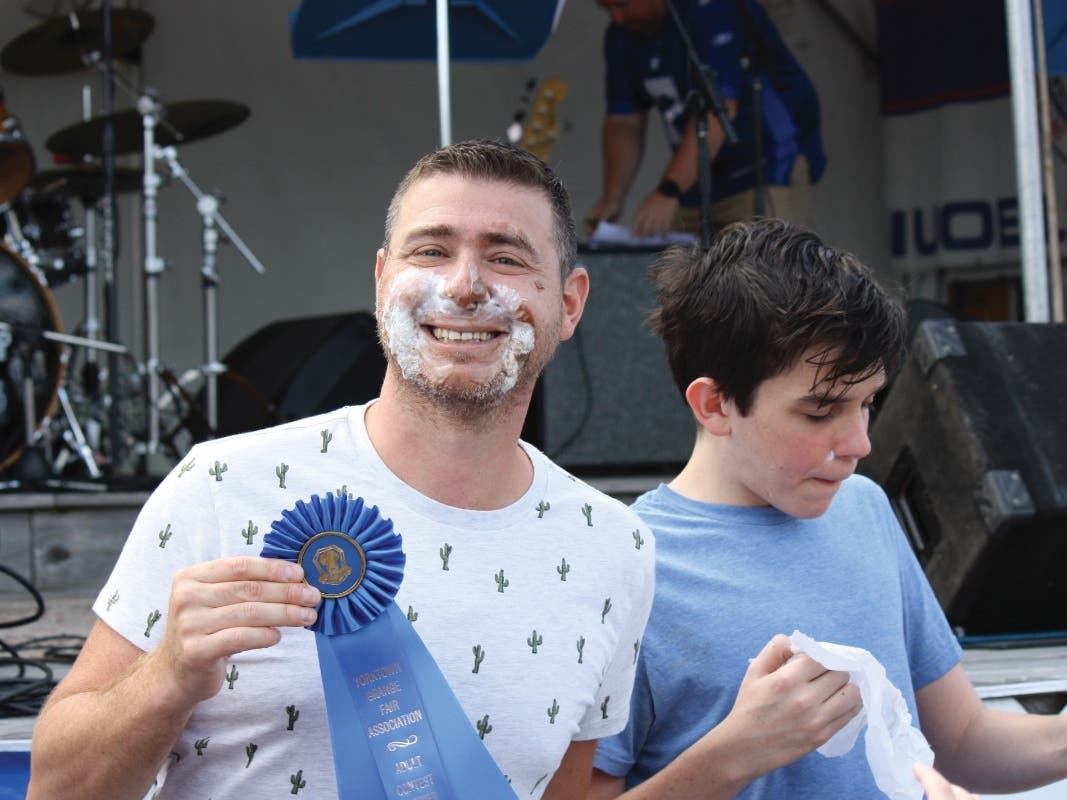 The pie-eating contest at the Yorktown Grange Fair. 