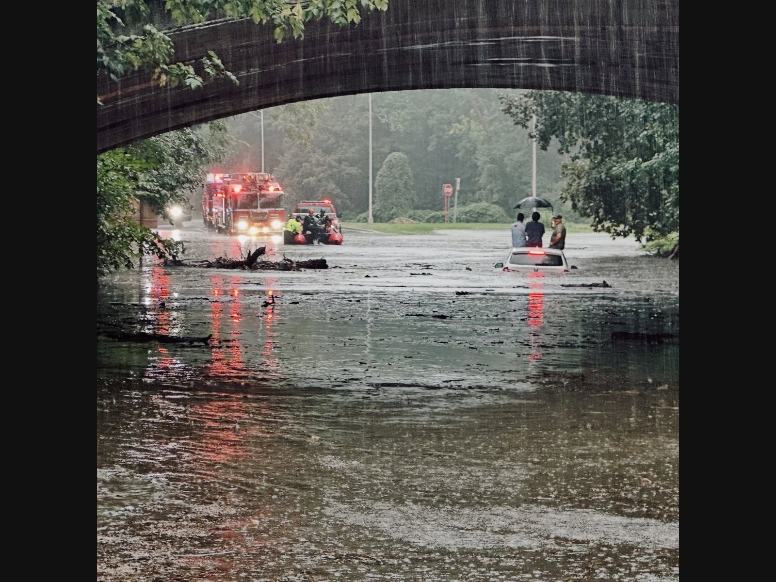 First responders in rye were called on to rescue stranded motorist on the Playland Parkway.