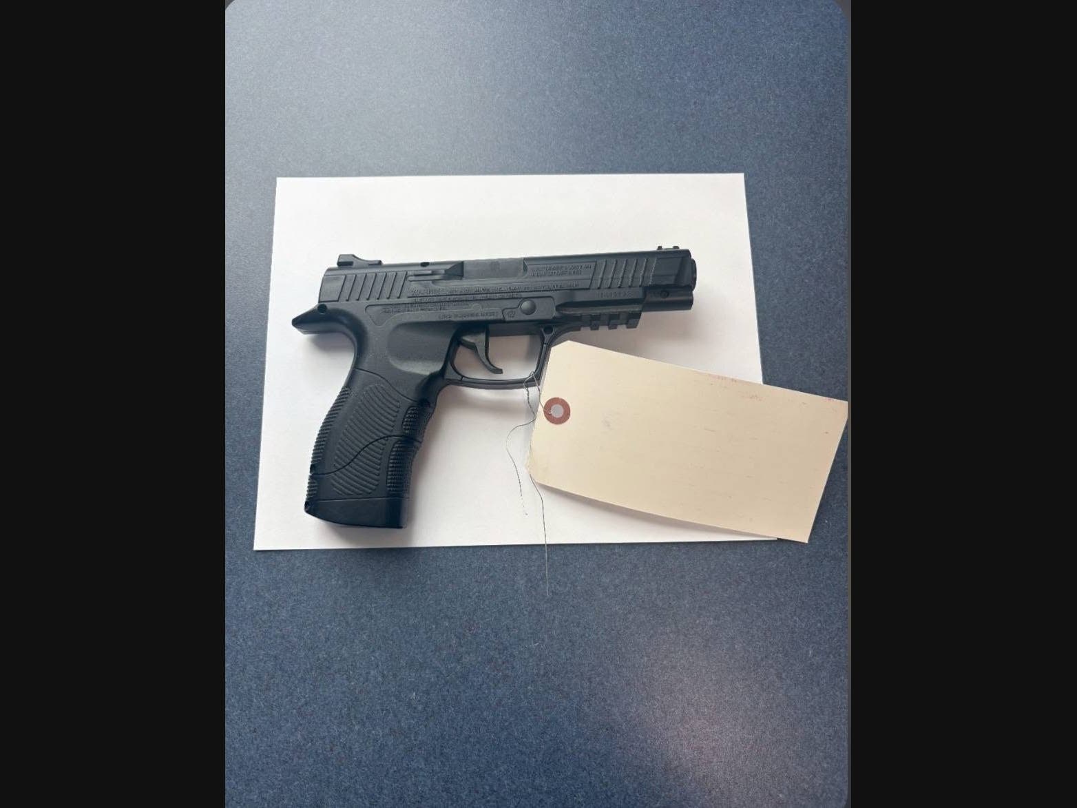 Officers recovered the weapon and later determined it was a black Daisy CO2-powered BB gun, according to police.