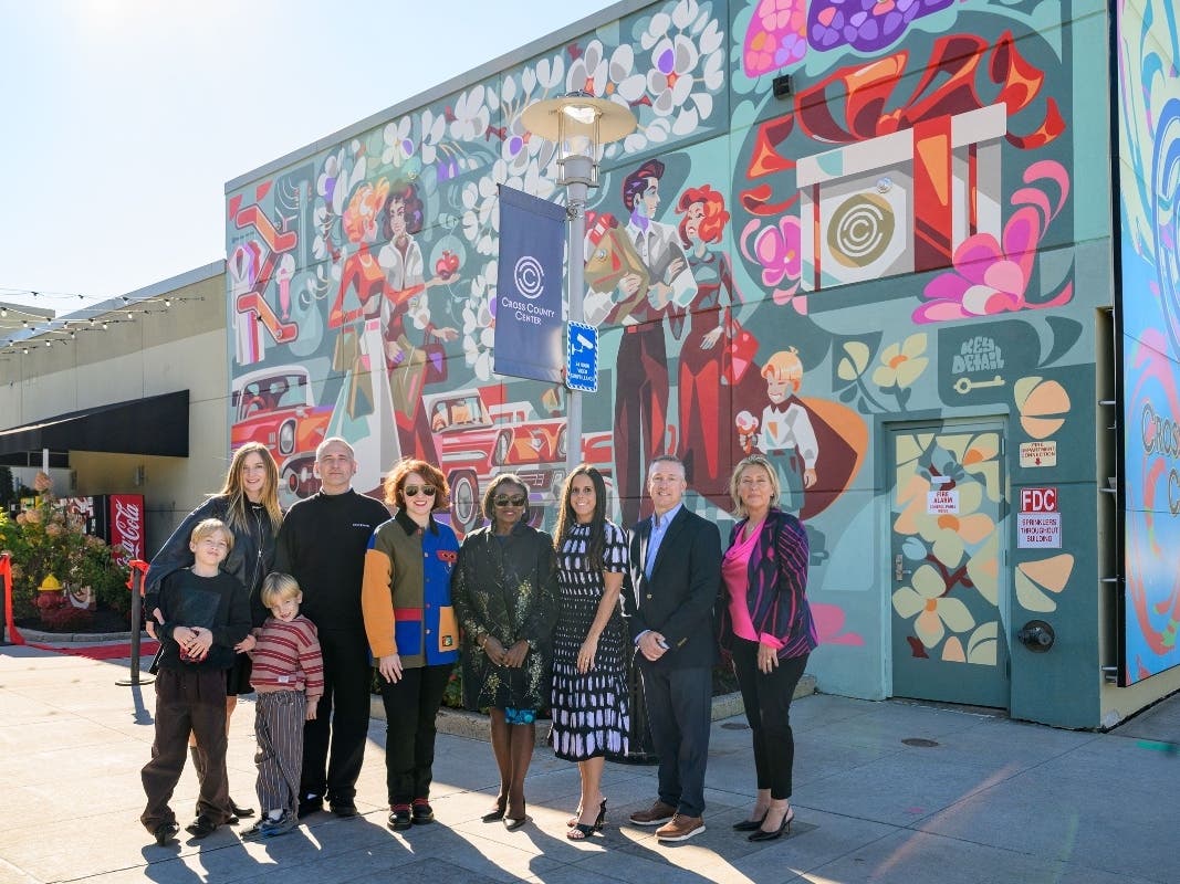 New York State Senate Majority Leader Andrea Stewart-Cousins joined representatives from ArtsWestchester and Cross County Center for the unveiling.