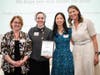 From left: Angela Pohlen, Executive Director of Catholic Academy of Bridgeport; Sister Elizabeth Doyle, Principal of St. Raphael (Catholic Academy of Bridgeport); Jenny San Jose, Co-President of Impact FFC; Katharine Lumby, Co-President of Impact FFC