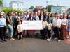 From left: Joe Ganim, Mayor of Bridgeport; Tony Hwang, CT State Senator; Angela Pohlen, Exec. Dir. - CAB; Sister Elizabeth Doyle, Principal - St. Raphael (CAB); Co-Pres. - Impact FFC; Jenny San Jose, Co-Pres. - Impact FFC; Add'l: Students and Supporters