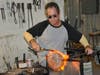 James Wilbat in his glass studio in Mundelein, IL.