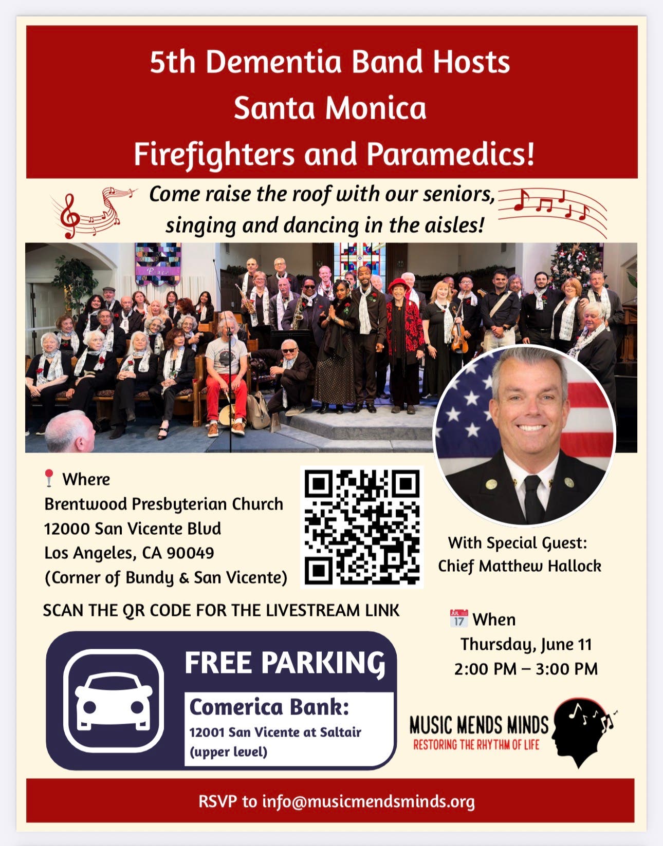 5th Dementia Band Hosts Santa Monica Firefighters and Paramedics!