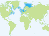 Atlantic cod habitat includes both sides of the north Atlantic Ocean and beyond. 