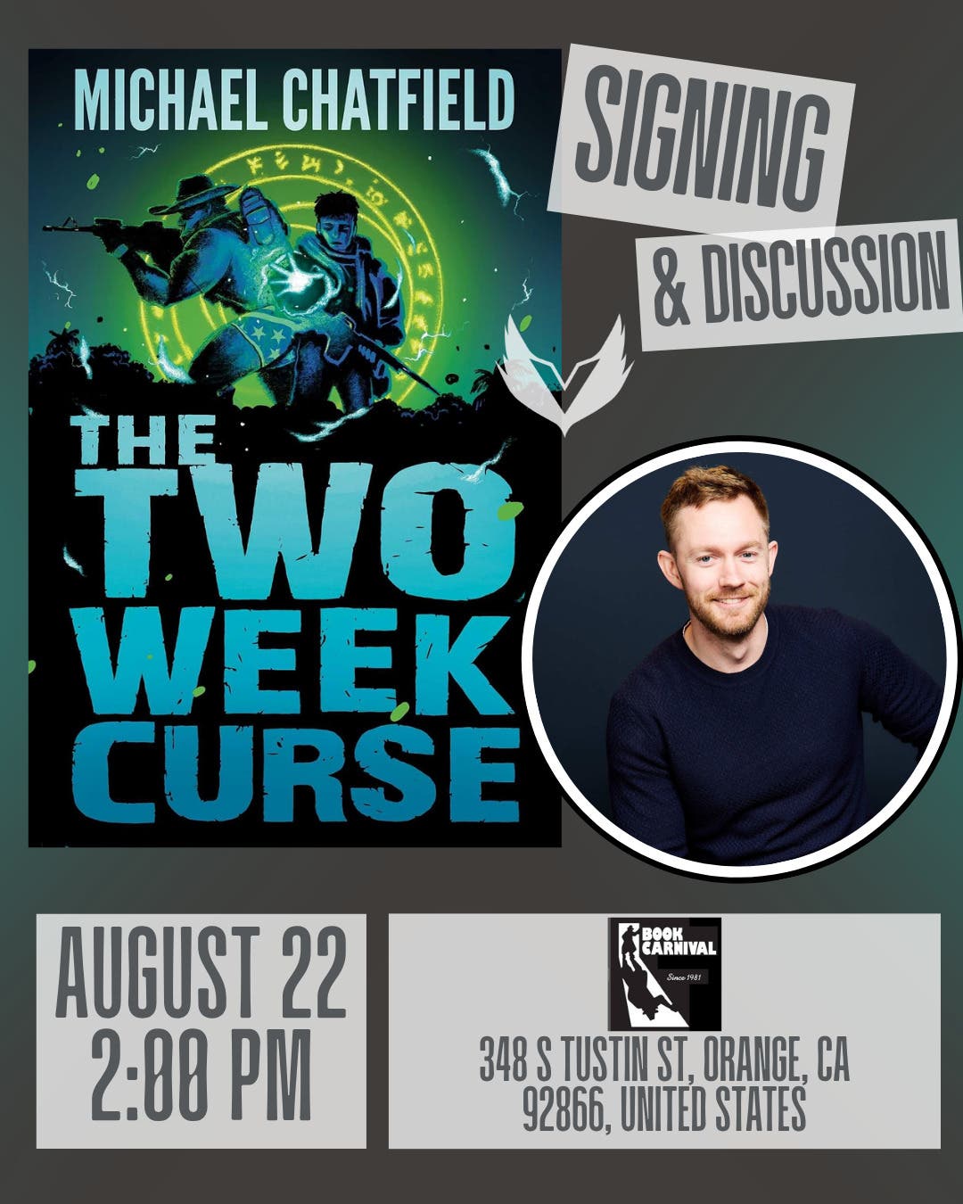 Book Carnival welcomes MICHAEL CHATFIELD with THE TWO WEEK CURSE