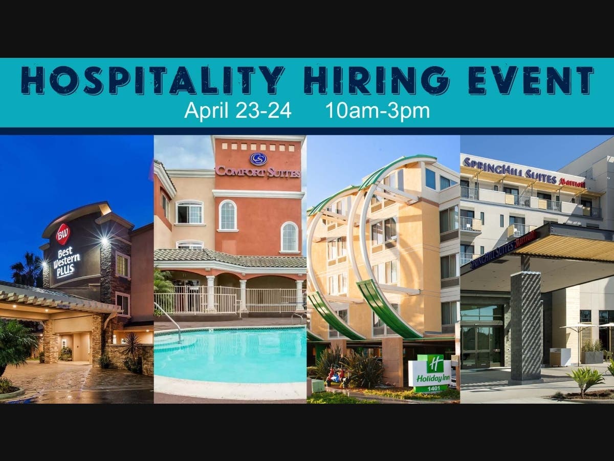 Hospitality Hiring Event April 23 & 24, 10am – 3pm