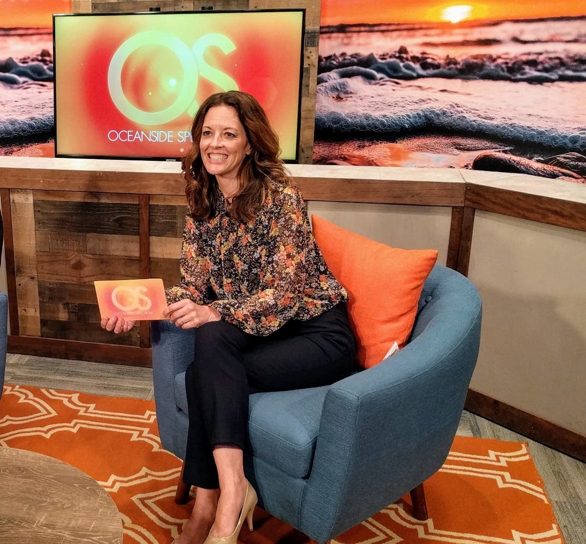 CJ Di Mento hosting a recent Oceanside Spectrum show on KOCT TV.