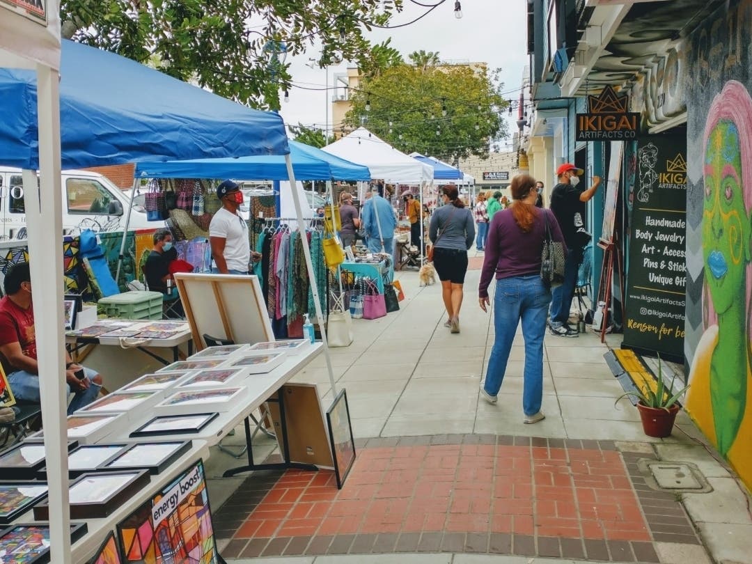 The First Friday Oceanside Art Walk happens in Artist Alley in between Mission Ave and Pier View Way from 5pm - 9pm.