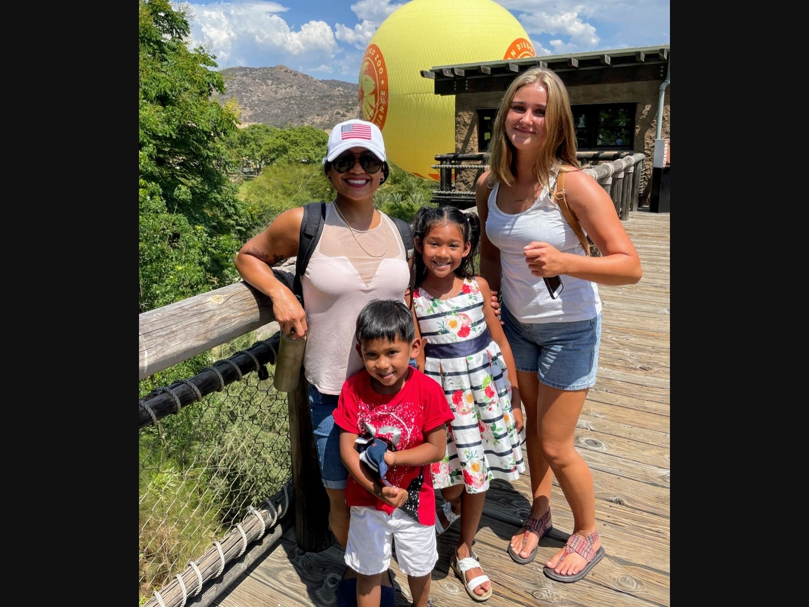 Rachel Silva on the left with Jonna Thormann on the right and the two Silva kids in the middle.