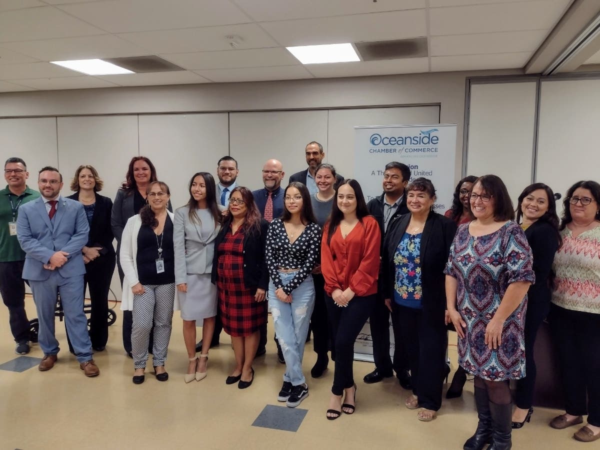 Rising Star November 2021 event with Scott Ashton, CEO of the Oceanside Chamber Of Commerce, Mayor Esther Sanchez and other local dignitaries honoring high school seniors from ​Surfside Academy, Oceanside High School, and El Camino High School.