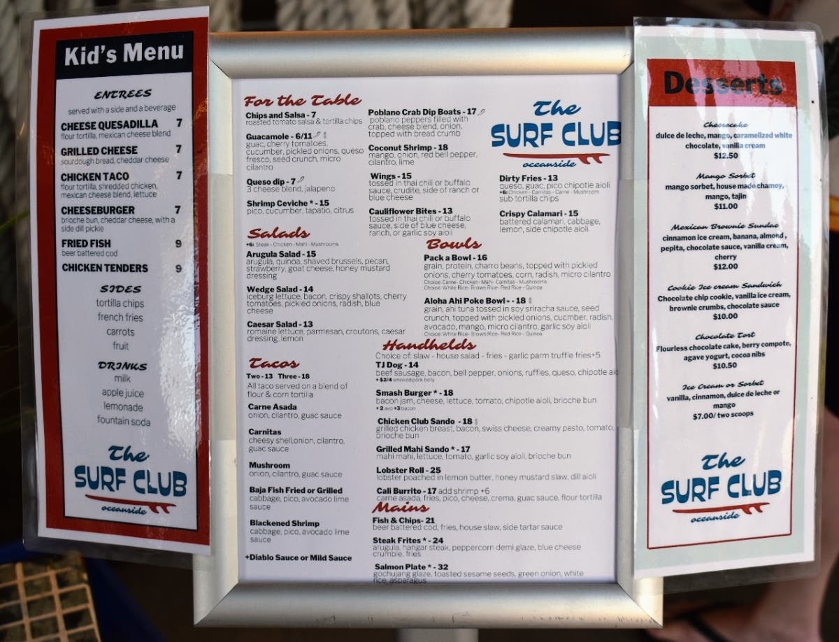 Oceanside Locals Are Focus For New Owners Of The Surf Club Restaurant ...