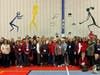 Members of Woman's Club of Danbury/New Fairfield  and Danbury Men's Club at the PAL Building ready to prepare the plants for distribution.
