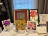 Samples of original paintings and greeting cards made and donated by WCDNF members.