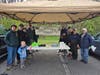 Left to right. Representatives from Troop 135, Brookfield: Chico Costa, Ass't Patrol Leader Caleb Kuiper, Brenda Kuiper (Adult Leader), Scoutmaster Andrew St.John with son Tucker, and Nuno Costa (Adult Leader).