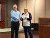 Peter Kent, representative from The Daily Food Pantry, joins Donna Case, Philanthropic Chair of the Woman;s Club of Danbury/New Fairfield.
