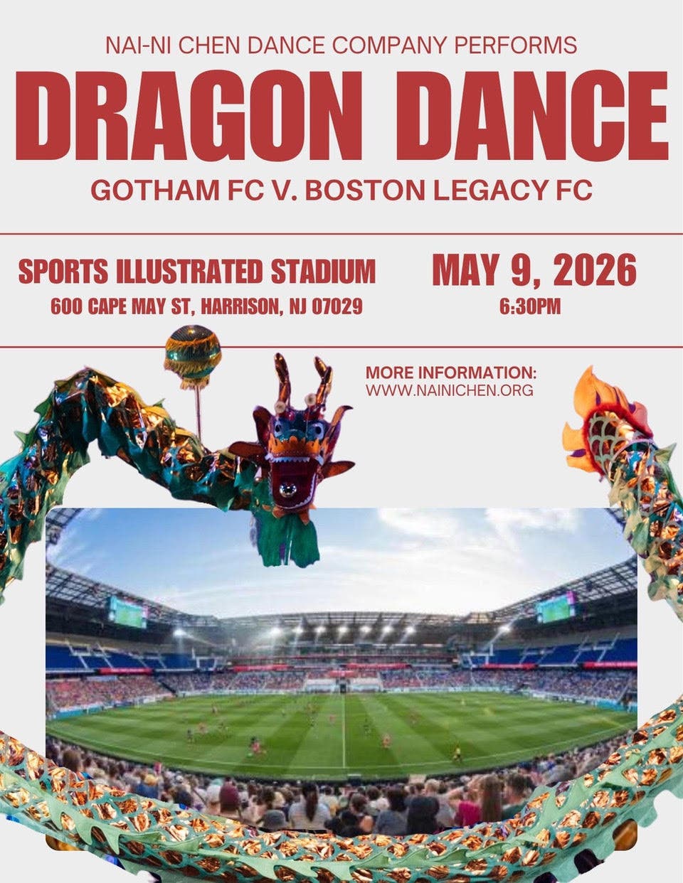 Nai-Ni Chen Dance Company to Perform Dragon Dance at Sports Illustrated Stadium