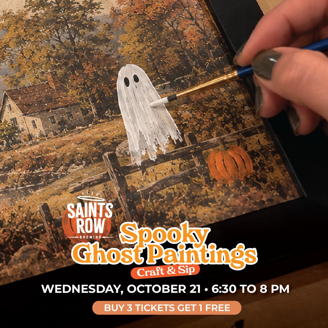 Spooky Ghost Paintings - Craft & Sip at Saints Row Brewing