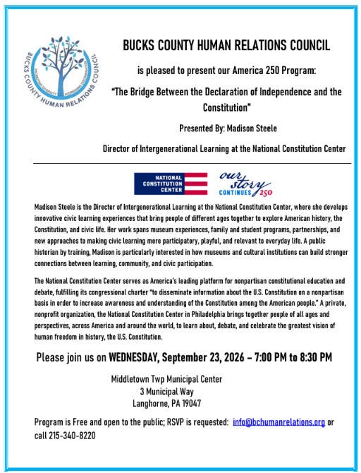 Bucks County Human Relations Council - America 250 Program