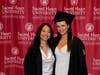 Master of Social Work graduates Diana Quintana of Stamford, left, and Ruby Mitchell, right, of Brookfield.