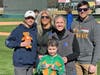 Jordan Seinera; Lori Seinera; Jessica Dunn, Chief Executive Officer of Leukemia Texas; Ross Lanford, Vice President, Frisco RoughRiders and Amelia Dammen. 