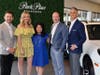 Porsche Dallas Sales Experience Manager Pete Hodges with Cattle Baron Ball Raffle Chair Lora Farris, Cattle Baron Ball Co-Chair Nancy Gopez, Porsche Dallas GM Patrick Huston, and Park Place Dealerships Managing Director Tony Carimi 