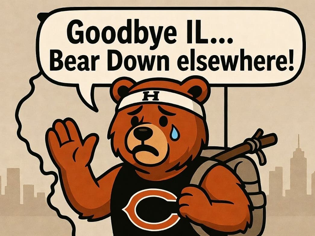 Chicago bear leaving the state of IL