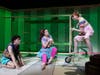 Seniors Sophie Rossman, Ben Zack, and Samantha Webster monkey around in "Words, Words, Words" 
