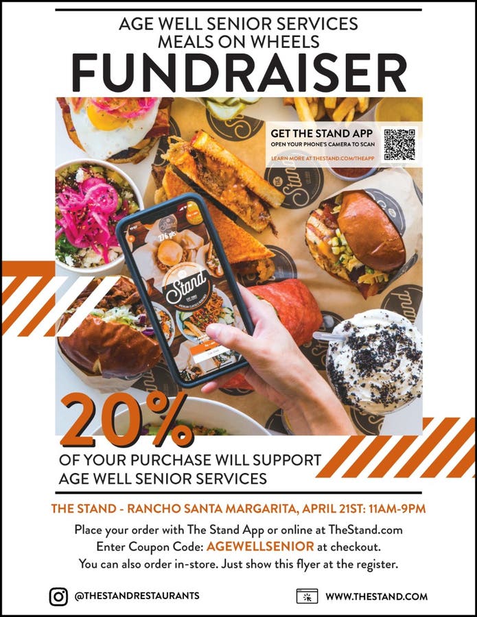 Apr 21 Meals on Wheels Fundraiser at The Stand Rancho Santa