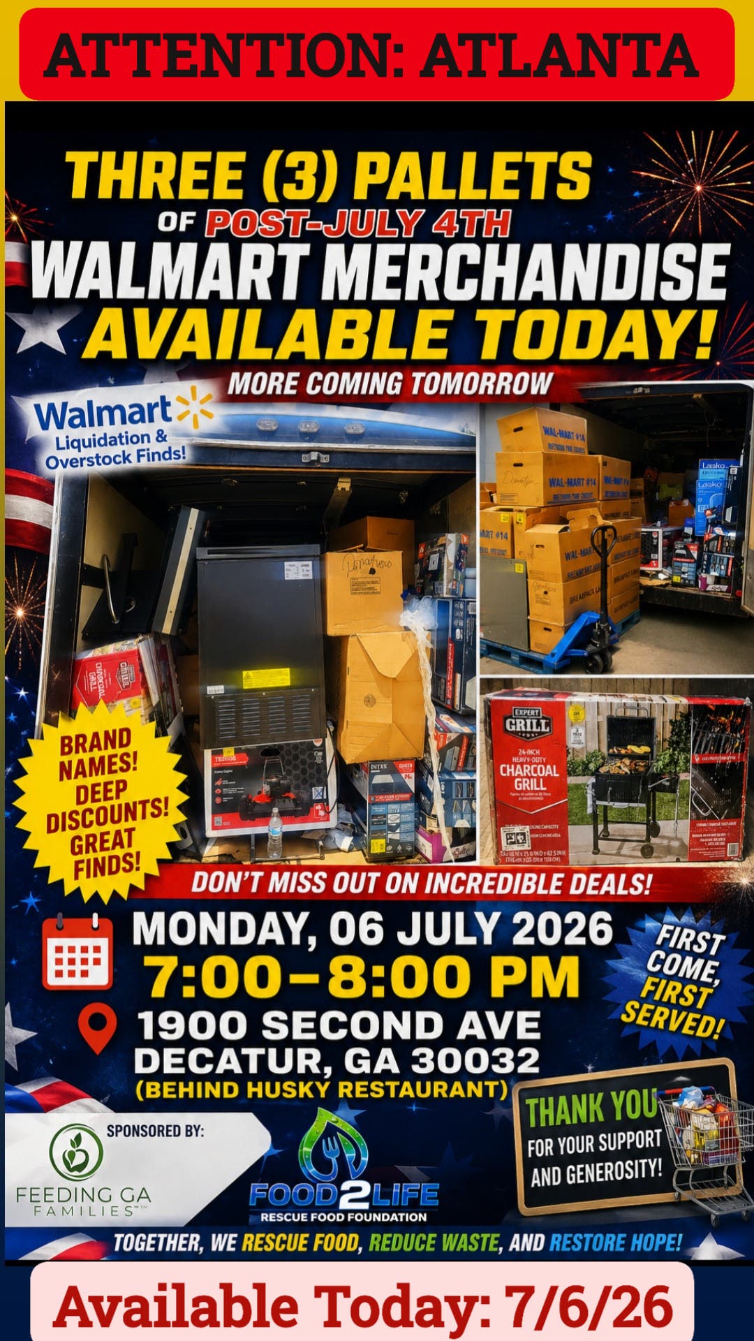 Free Walmart Returns Merchandise (July 4th Items)