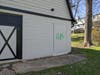 Graffiti on the community barn March 30th.