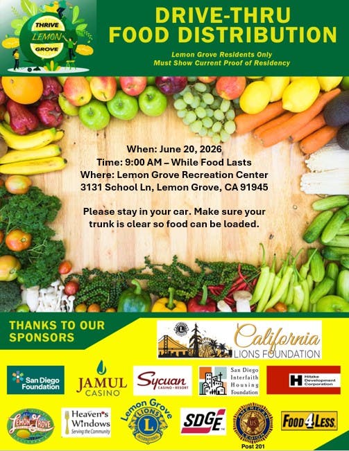Lemon Grove Drive-Thru Food Distribution 