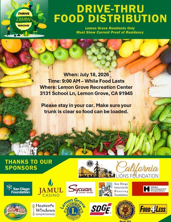 Lemon Grove Drive-Thru Food Distribution 