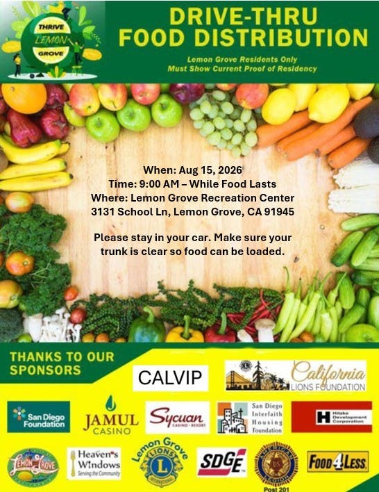Lemon Grove Drive-Thru Food Distribution