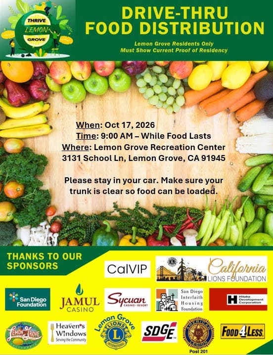 Lemon Grove Drive-Thru Food Distribution 