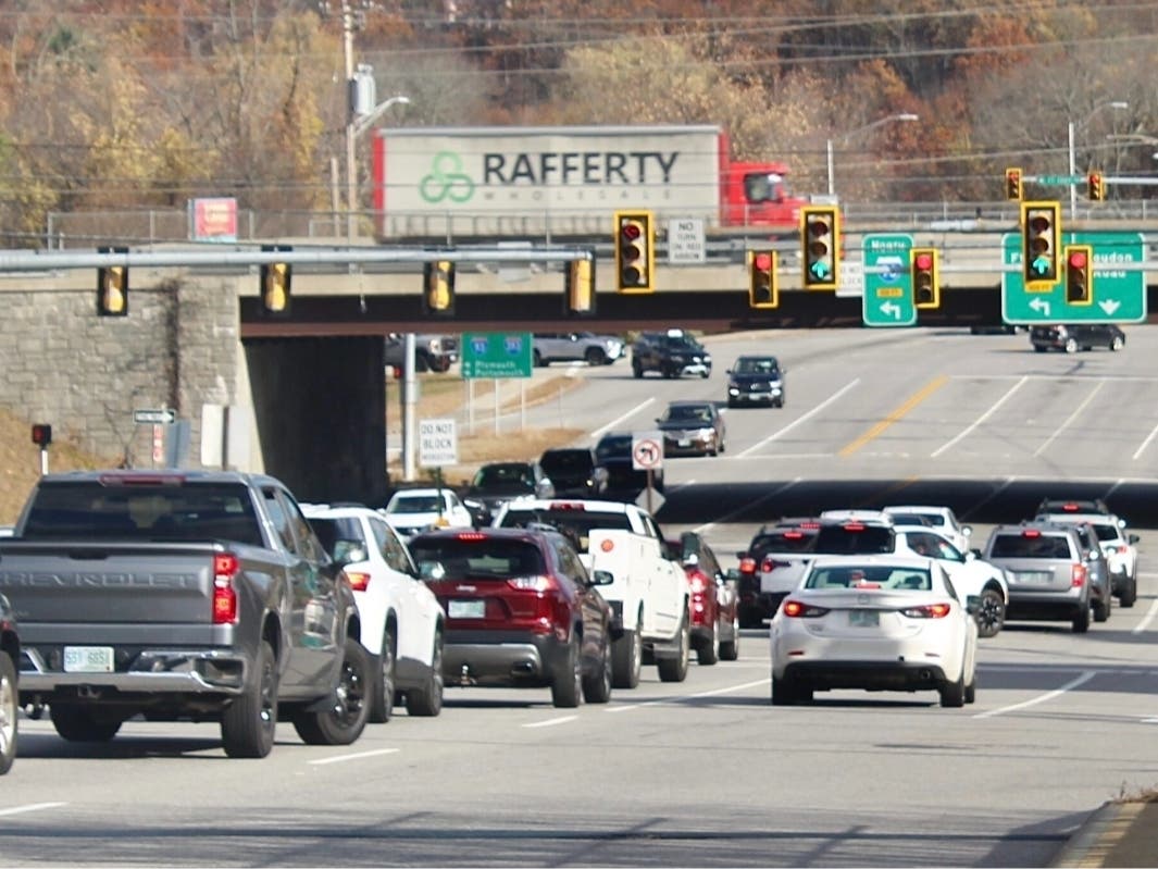  Vehicles travel on Loudon Road near downtown Concord on Tuesday, Nov. 4, 2025. 