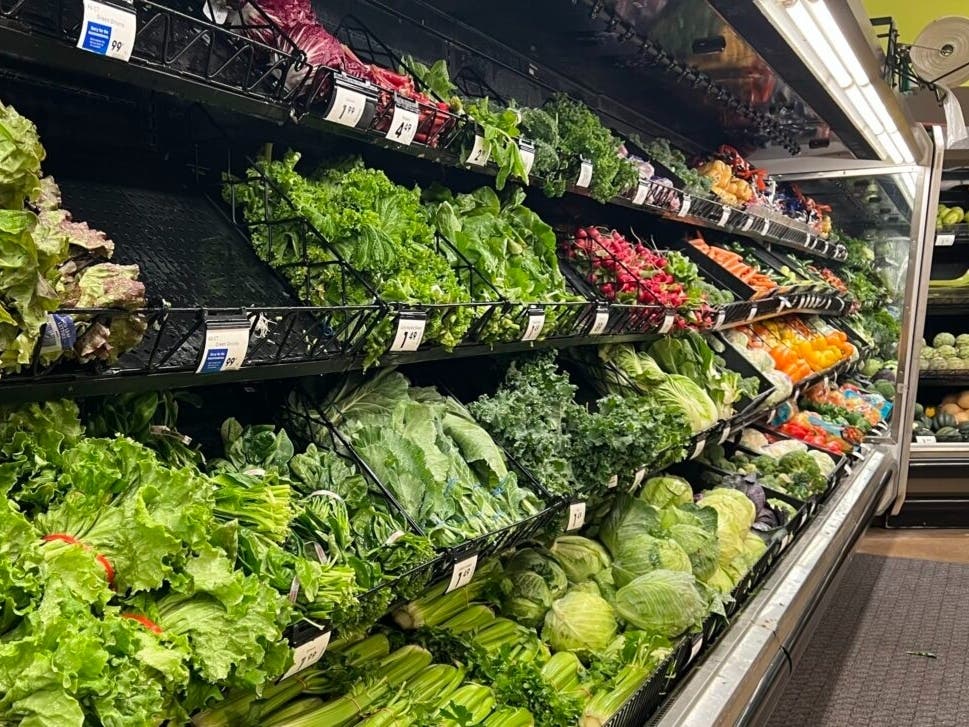 Vegetables and lettuces at a grocery store in Michigan. Michigan health officials say lettuces and salad greens are emerging as a likely source in the nationwide cyclosporiasis outbreak, which has sickened hundreds of people across 31 states.