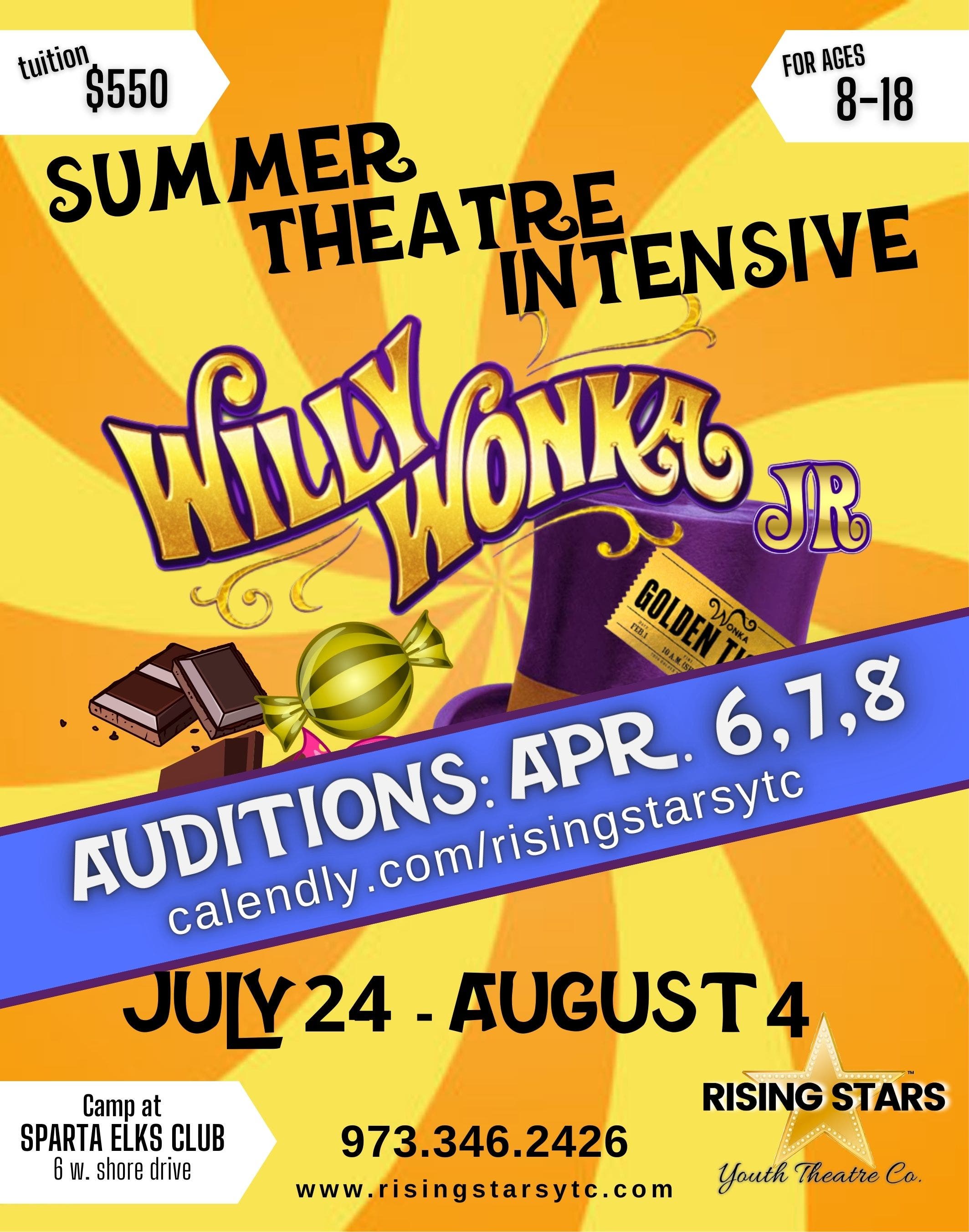 Apr 8 Rising Stars Auditions for Willy Wonka Jr. Hopatcong, NJ Patch