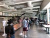 Students waited in line for their free COVID-19 shot. 